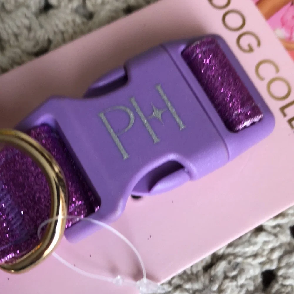 Paris Hilton Sparkly Purple Dog Collar SIZE M